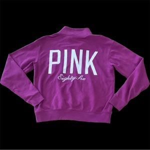 Pink Victoria’s Secret Purple Sweater with Half Zip Closure.
